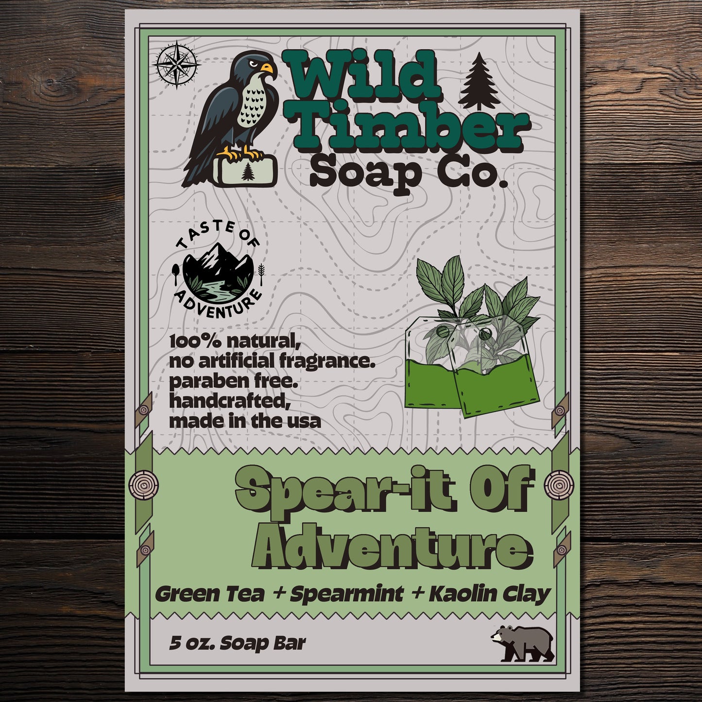 Spear-It of Adventure Soap – Spearmint and Green Tea Energizing Bar
