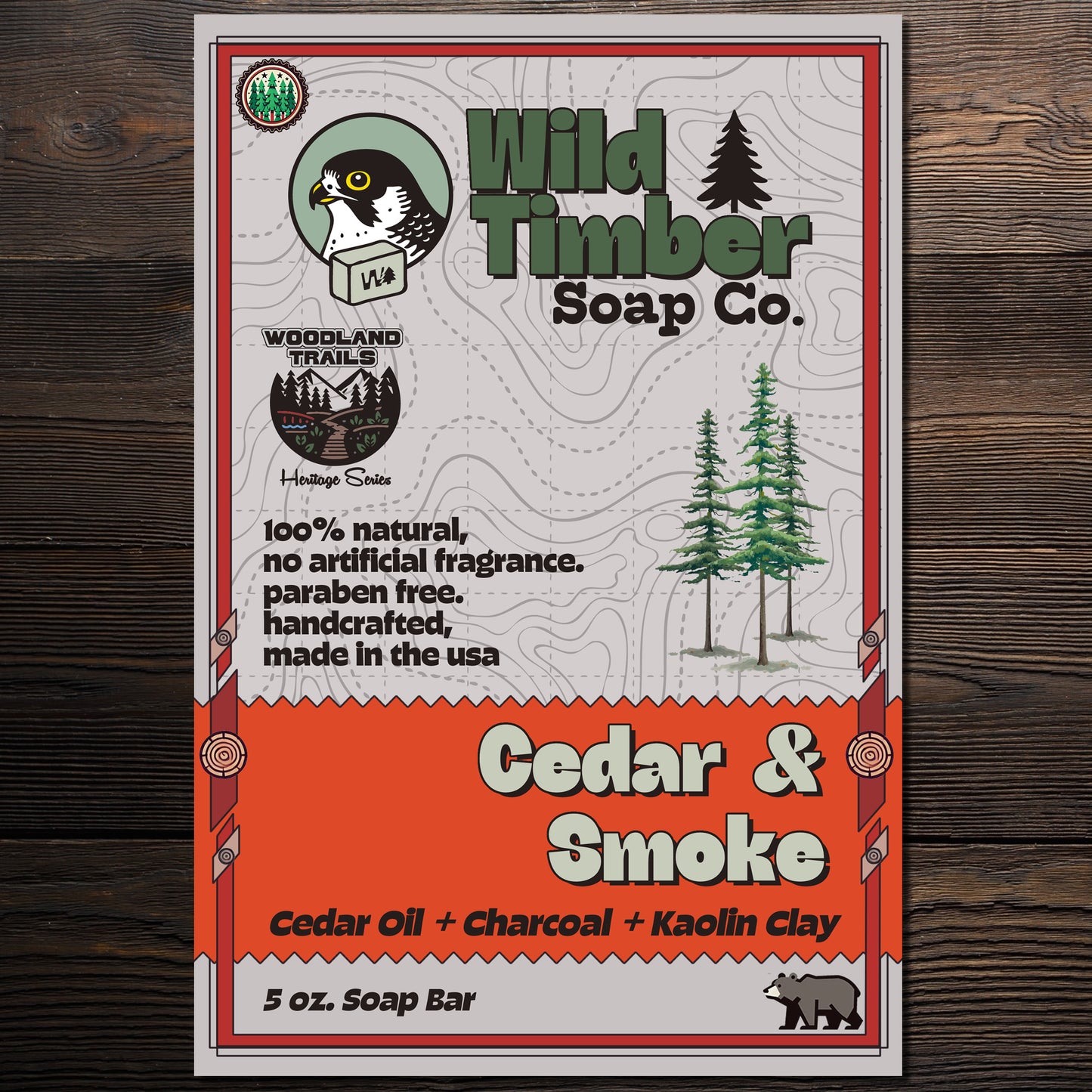 Cedar & Smoke – Natural Soap Bar for Men | Handmade Cedarwood & Charcoal