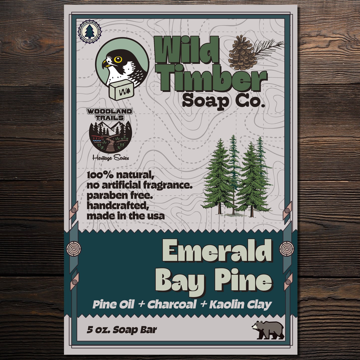 Emerald Bay Pine – Crisp Pine & Black Spruce Natural Soap Bar