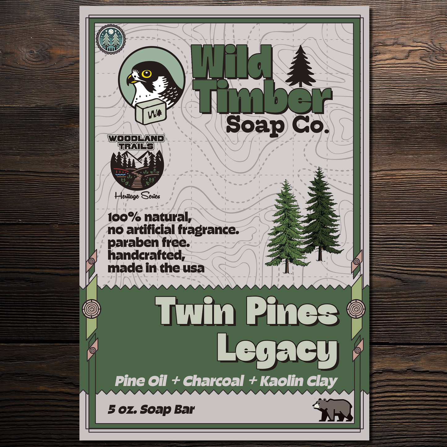 Twin Pines Legacy – Double Pine Natural Soap Bar with Scotch Pine & Pine Needle