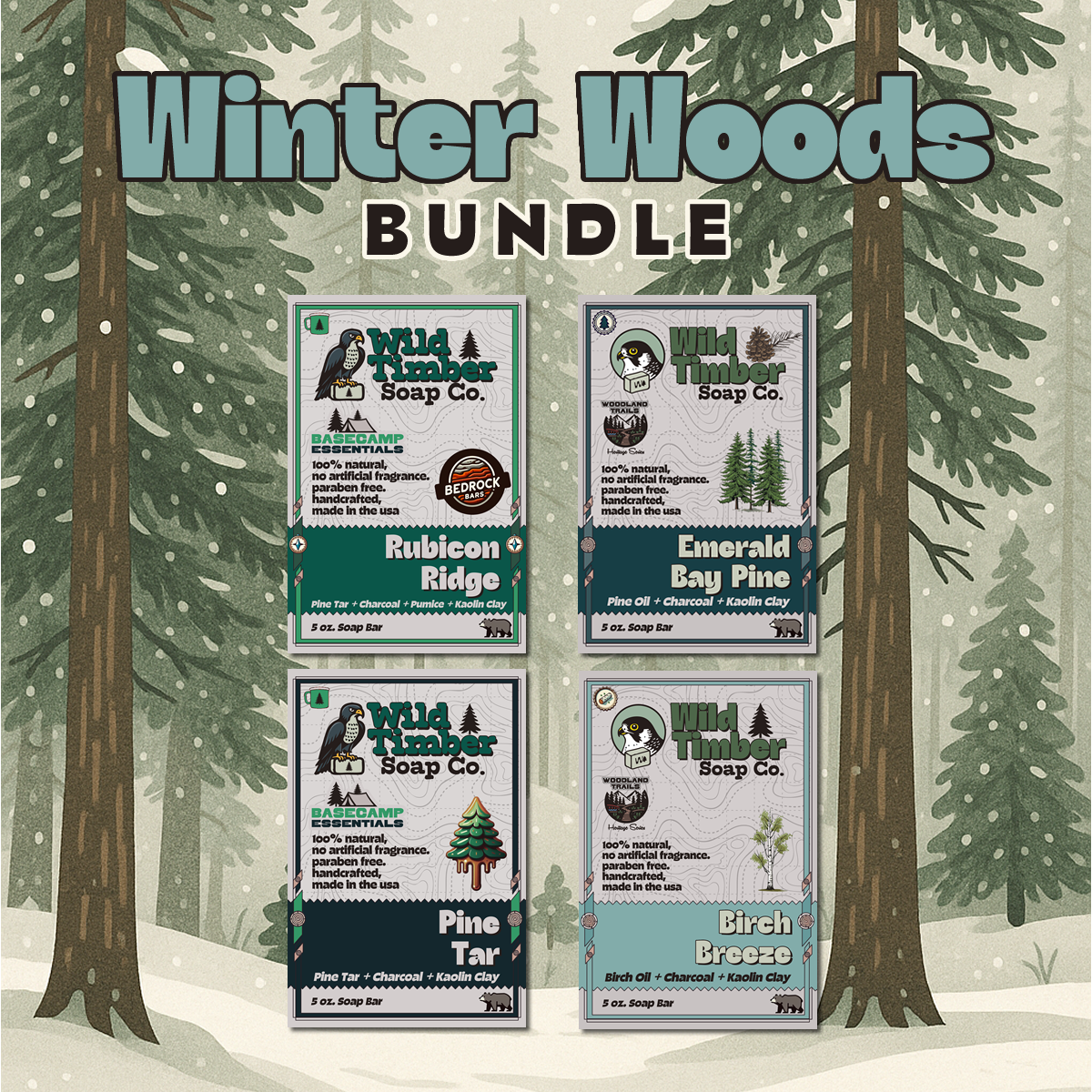 Winter Woods Soap Bundle | Natural Soap for Men Inspired by the Wilderness