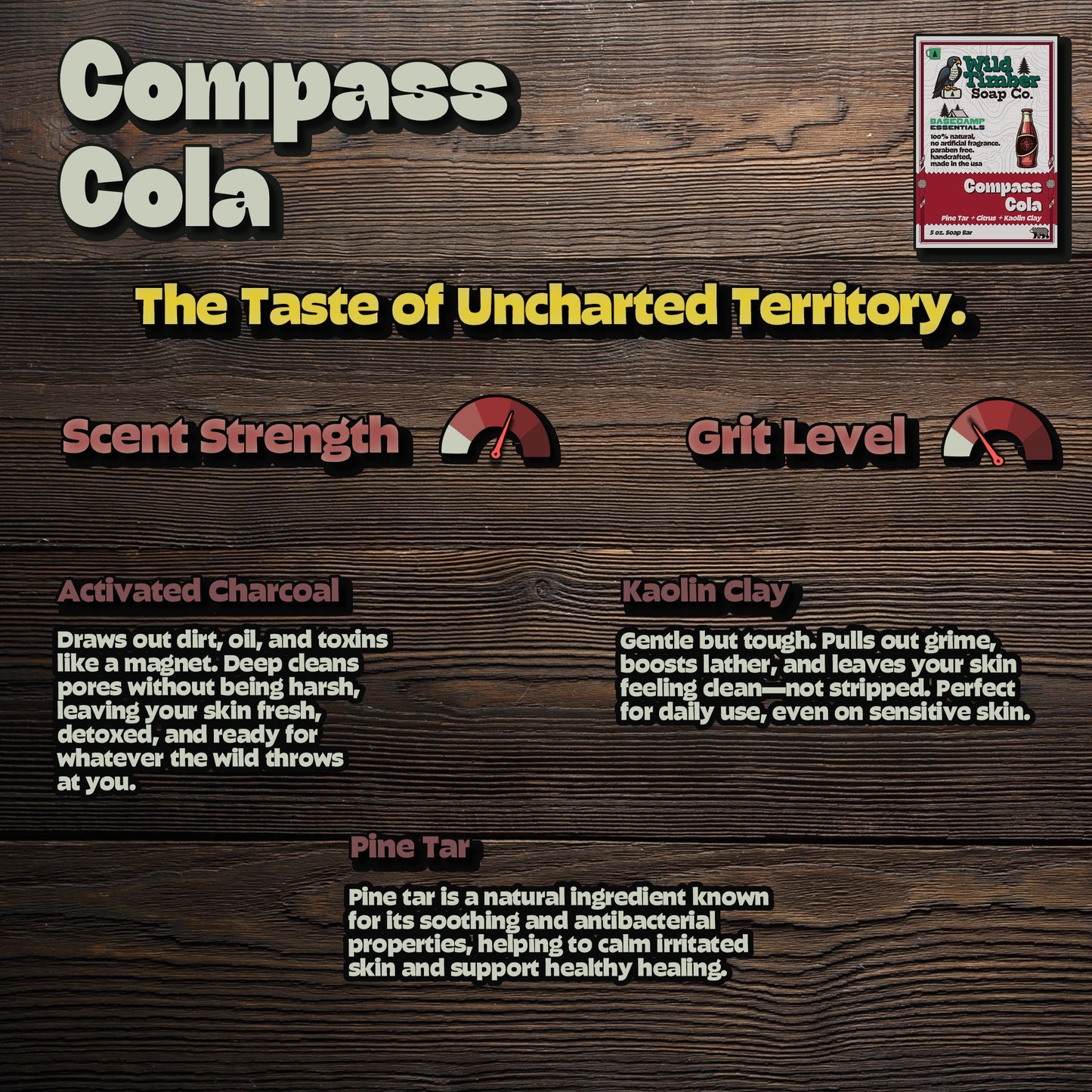 Compass Cola - Cola-Scented Pine Tar Natural Soap Bar