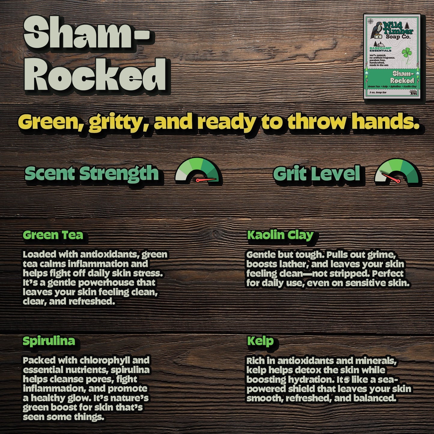 Sham-Rocked - Green Tea, Kelp and Spirulina Natural Soap Bar