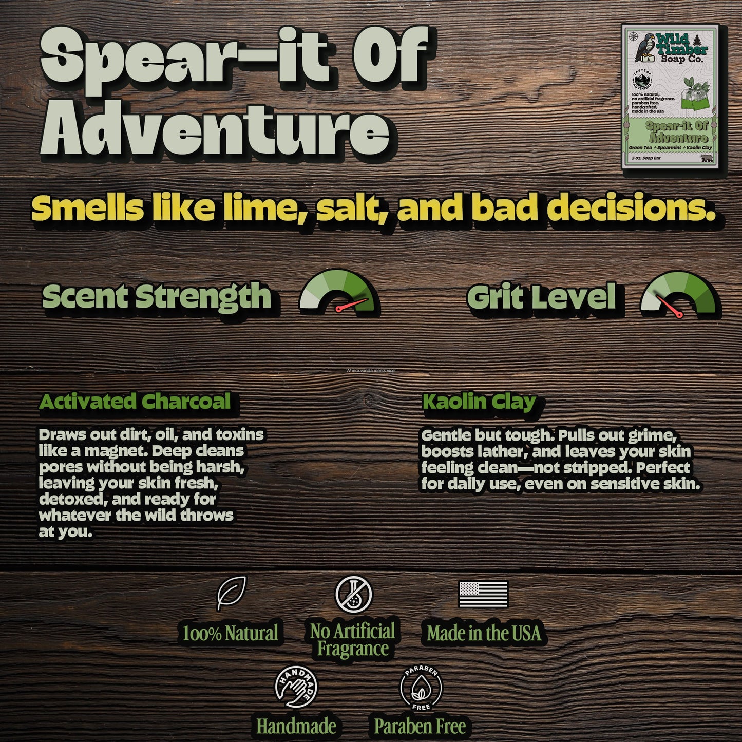 Spear-It of Adventure Soap – Spearmint and Green Tea Energizing Bar