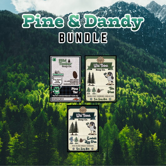 Wild Timber Pine and Dandy Bundle Emerald Bay Pine Twin Pines Pine Tar three natural pine soap bars St. Louis