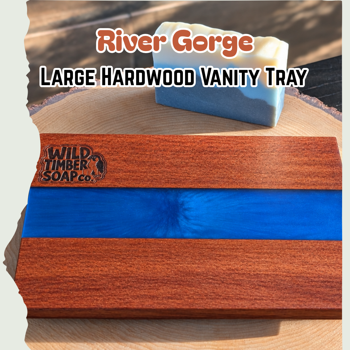 River Gorge Large Hardwood Vanity Tray