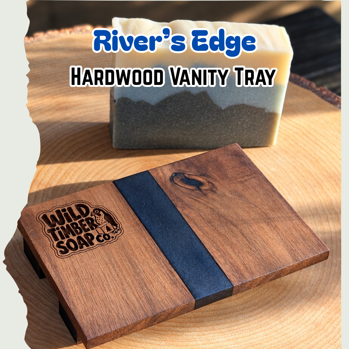 River's Edge Small Hardwood Vanity Tray