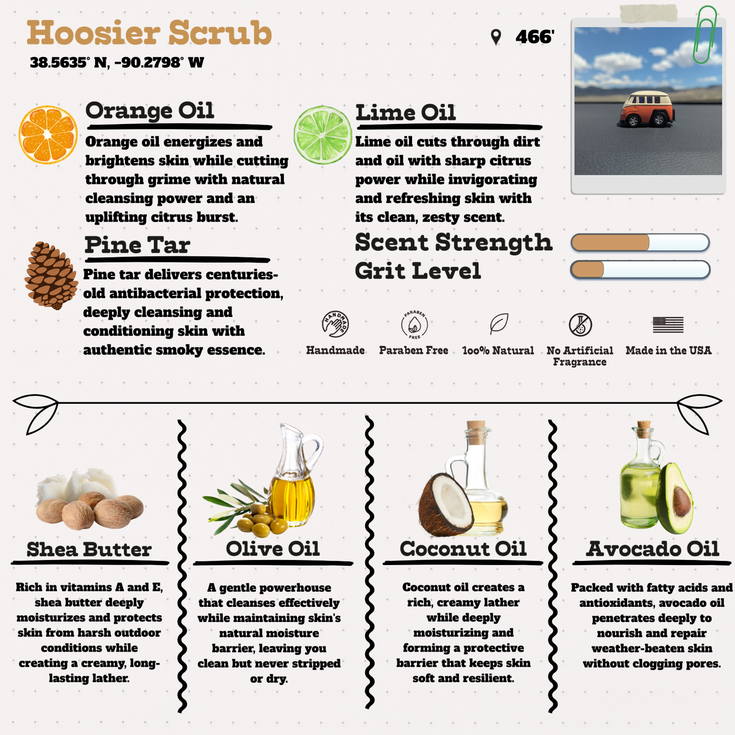 South City Hoosier Scrub – Pine Tar & Cola Soap Bar for Deep, No-Nonsense Clean
