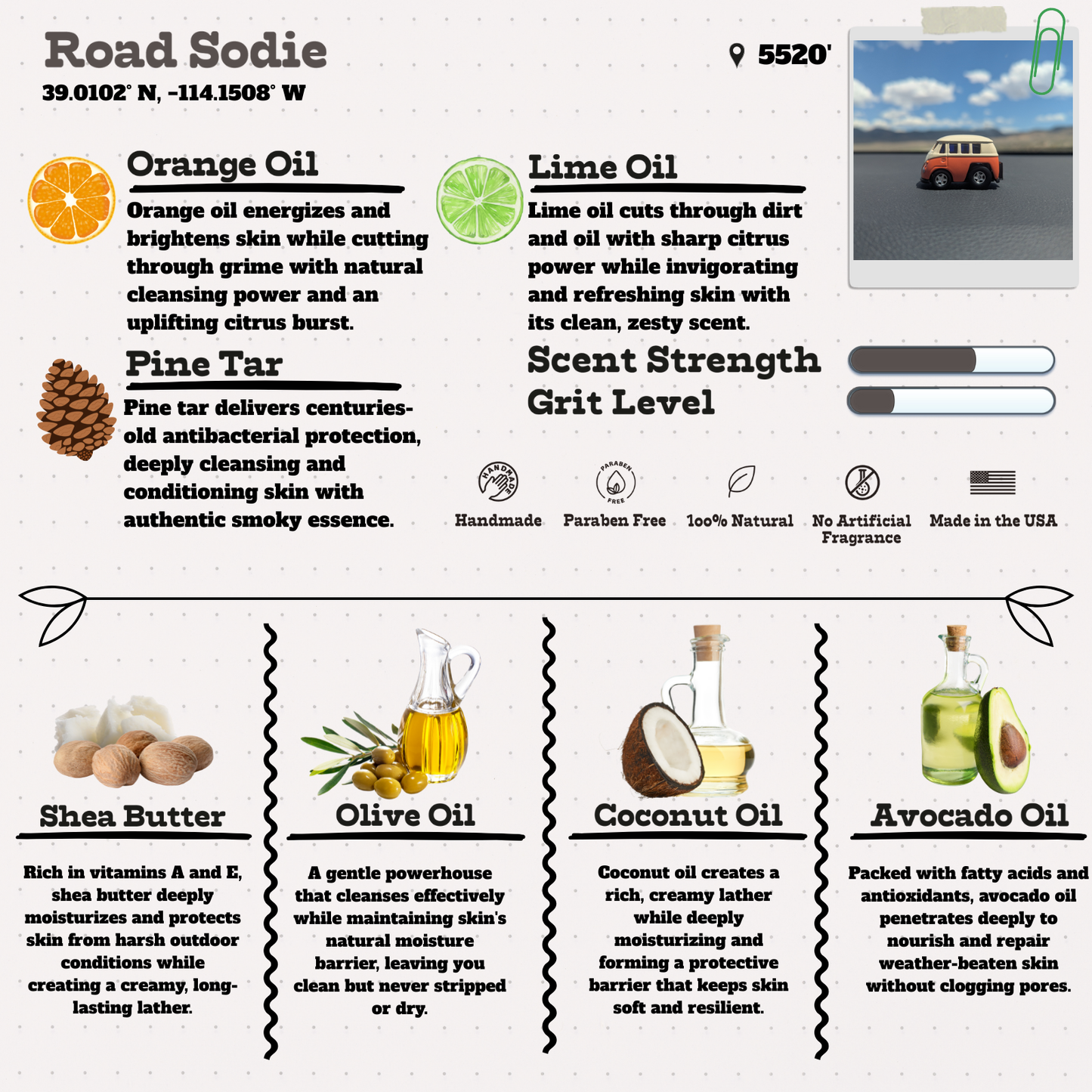 Road Sodie - Cola-Scented Pine Tar Natural Soap Bar