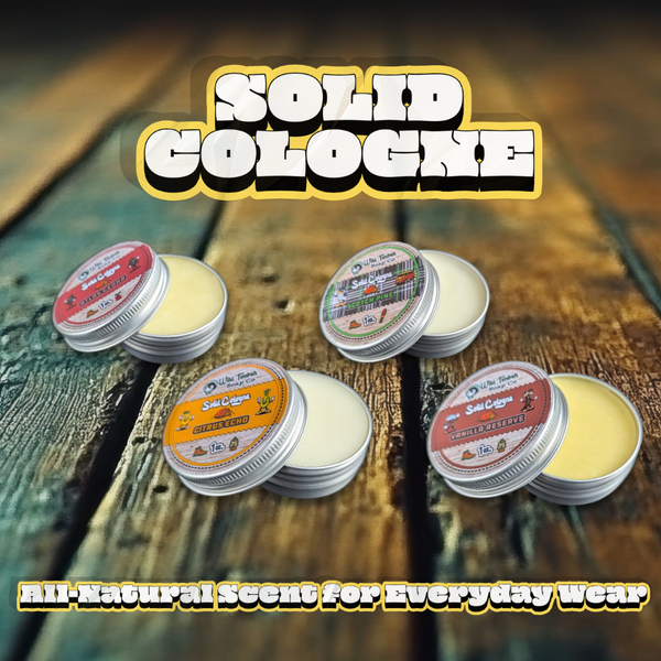 Wild Timber Solid Cologne all scents natural solid cologne beeswax coconut oil argan oil handmade