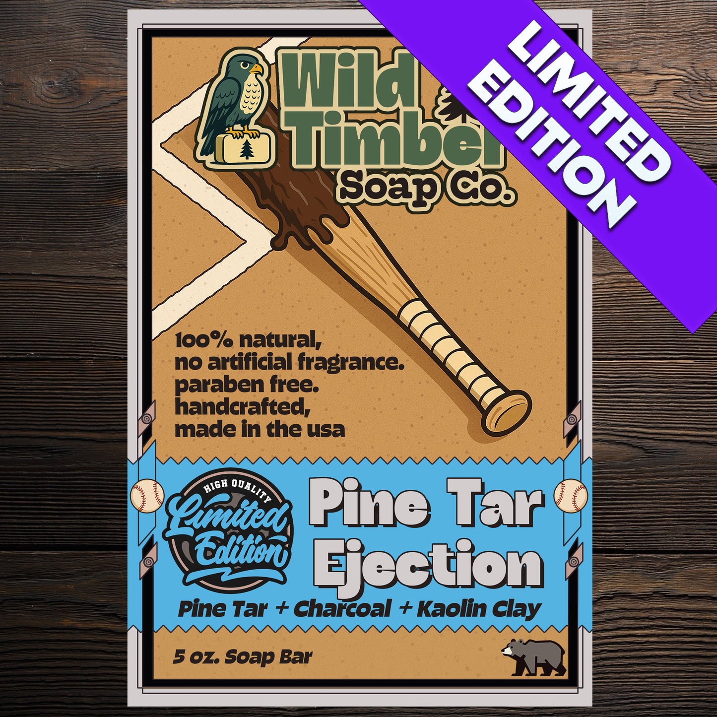 Pine Tar Ejection Soap – Heavy-Duty Natural Pine Tar Soap for Men