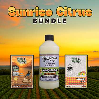 Citrus Sunrise Bundle – Natural Handmade Soap + Citrus Castile Soap
