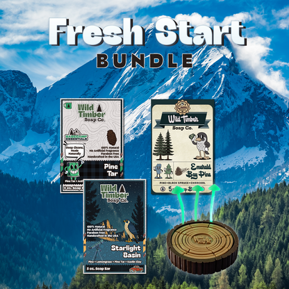 Wild Timber Fresh Start Bundle three natural soap bars Sudsy Stump tray handmade St. Louis choose your own