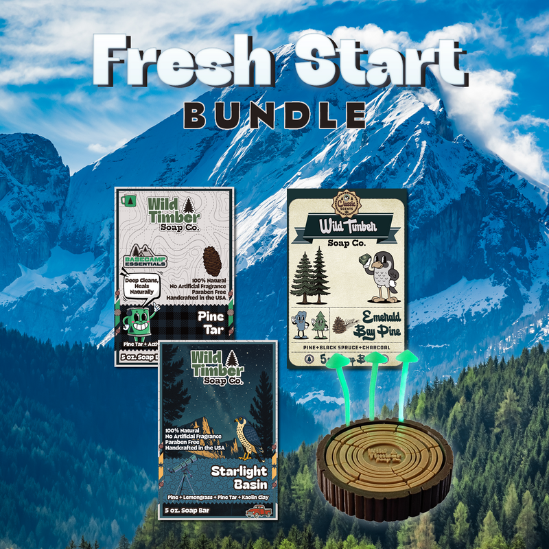 Wild Timber Fresh Start Bundle three natural soap bars Sudsy Stump tray handmade St. Louis choose your own