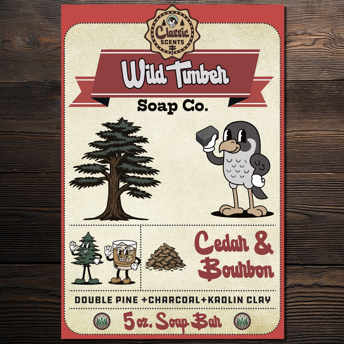 Cedar & Bourbon – Natural Soap Bar for Men | Handmade Cedarwood, Bourbon & Charcoal