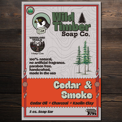 Cedar & Smoke – Natural Soap Bar for Men | Handmade Cedarwood & Charcoal