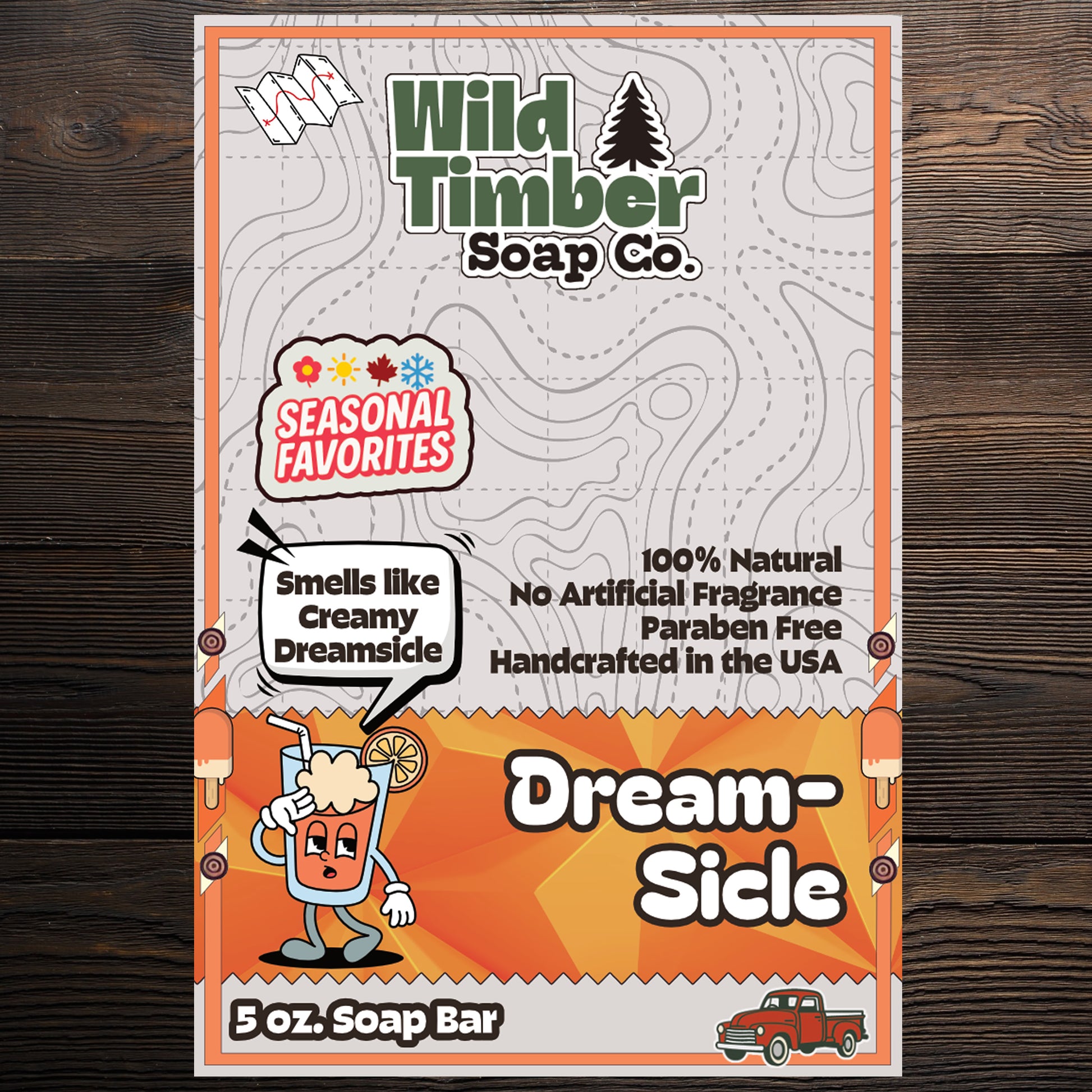 Wild Timber Dreamsicle natural orange vanilla soap bar handmade St. Louis