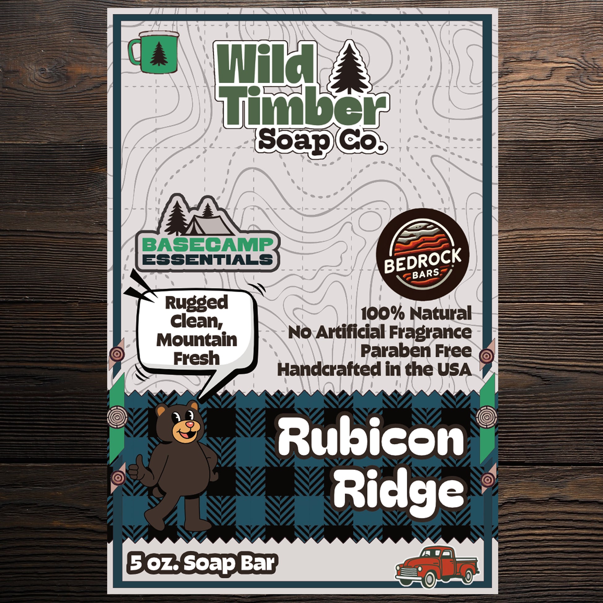 Wild Timber Rubicon Ridge three layer pine tar charcoal clay soap bar handmade St. Louis