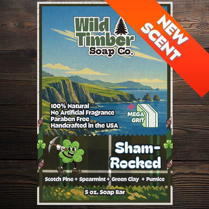 Wild Timber Sham-Rocked natural scotch pine spearmint soap bar handmade St. Louis