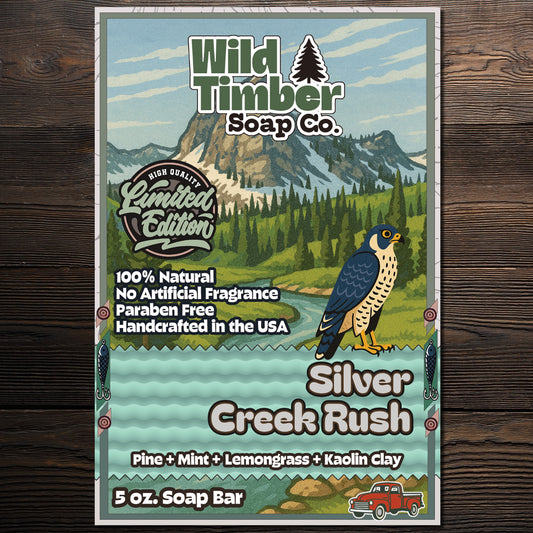 Wild Timber Silver Creek Rush natural pine juniper mint soap bar handmade St. Louis
