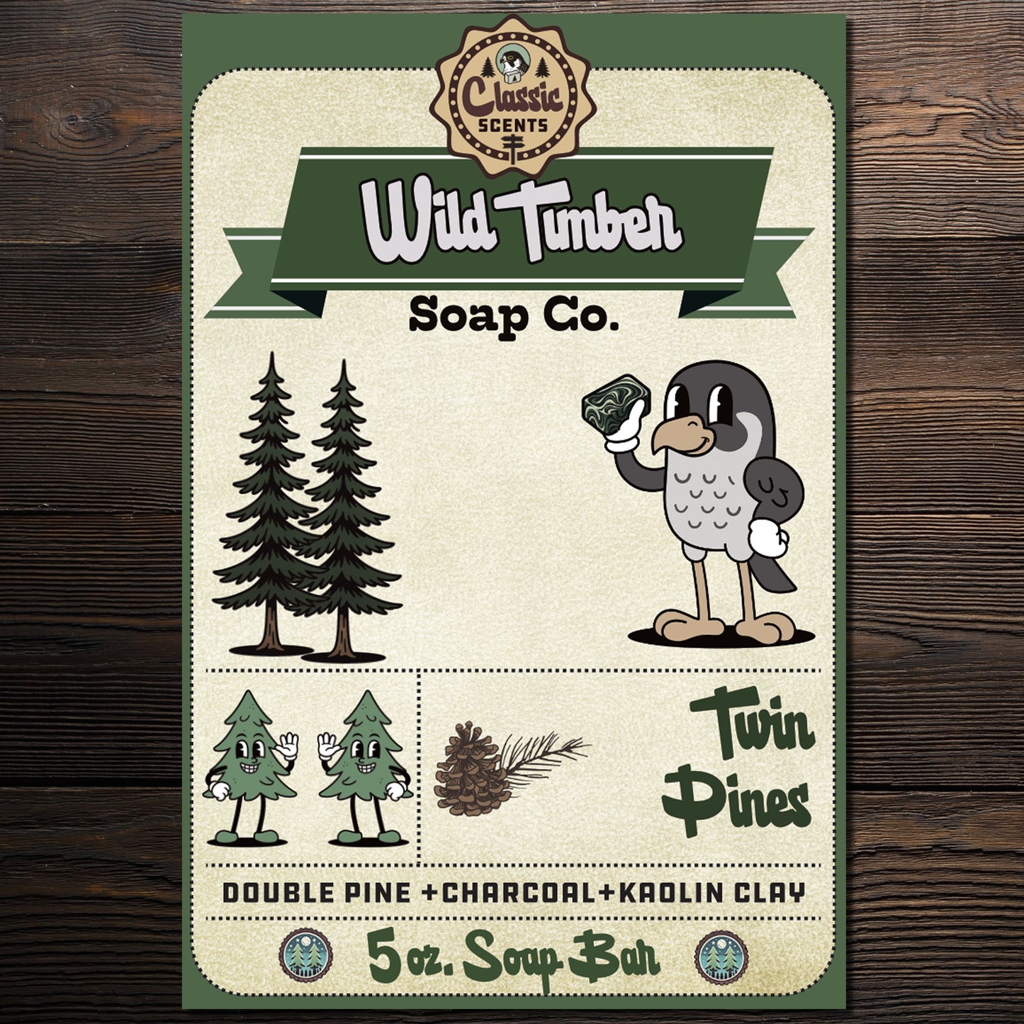 Twin Pines Legacy – Double Pine Natural Soap Bar with Scotch Pine & Pine Needle