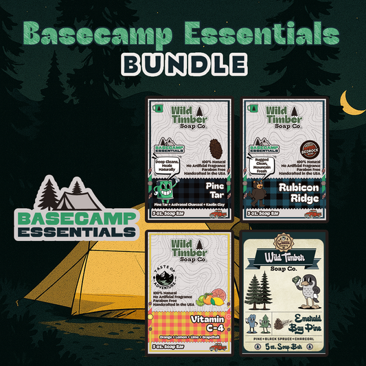 Basecamp Essentials Bundle - Pine Tar, Pine Needle, Black Spruce & Citrus Natural Soap Bar Bundle