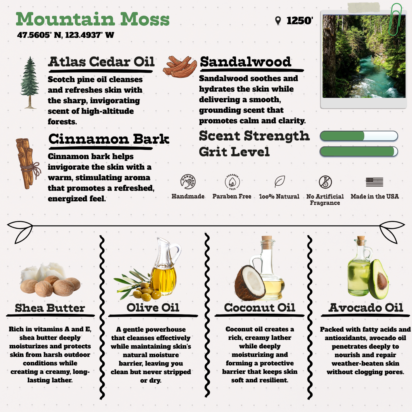 Mountain Moss - Natural Soap Bar – Earthy, Plant-Based Soap