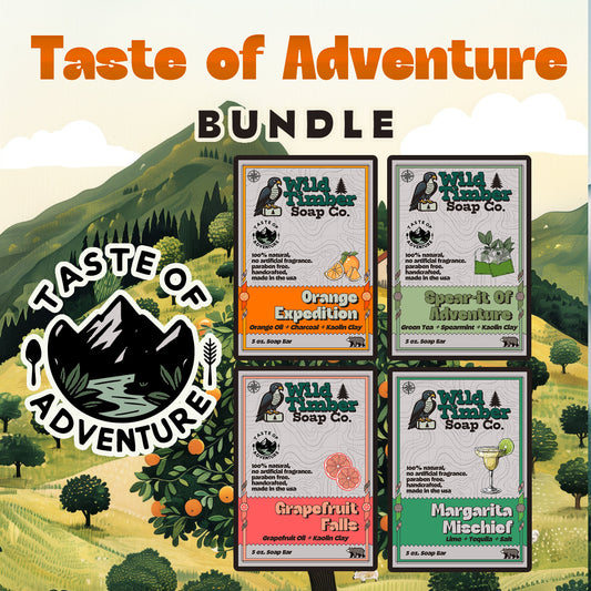 Taste of Adventure - Orange, Grapefruit, Margarita & Green Tea & Spearmint Natural Soap Bar Bundle