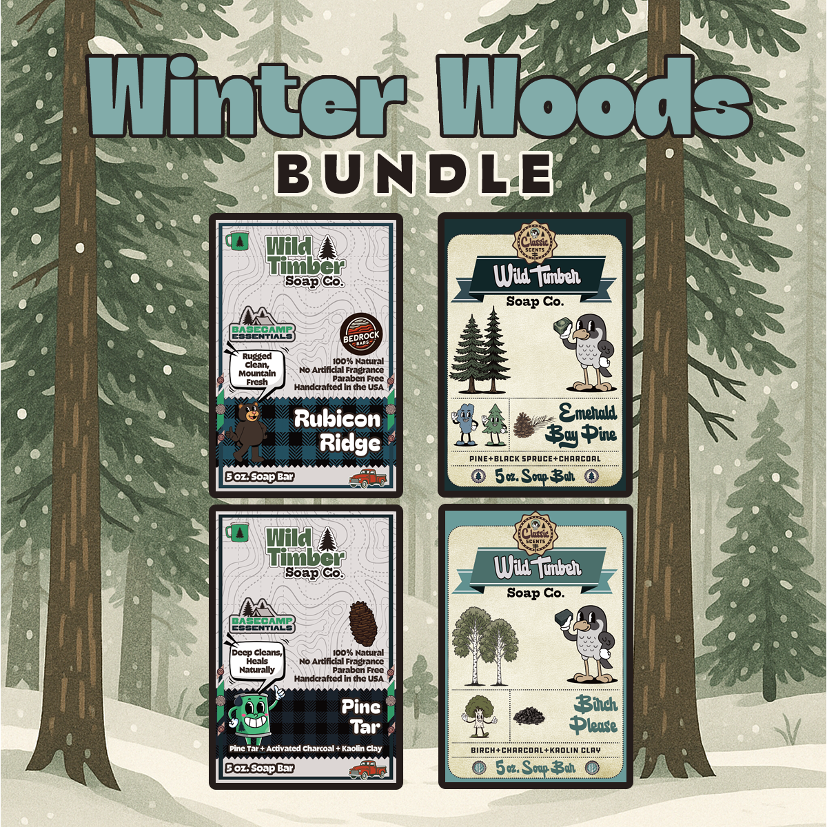 Winter Woods Soap Bundle | Natural Soap for Men Inspired by the Wilderness